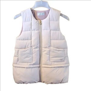 Perimitz French Casual Puffer Vest Girls Size 8 Full Zip 2-pkt Inside Drawstring